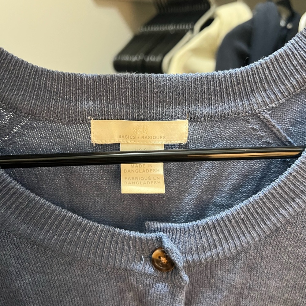 H&m Crew neck Cardigan Blue grey S